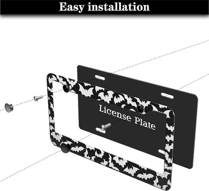 License Plate Cover for Women Black and White License Plate Frames for Men - Image 7