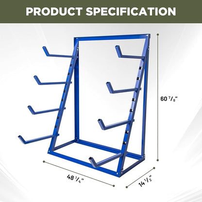 4 Tier Steel Horizontal Storage Rack, Heavy Duty Free Standing Bar Storage - Image 3
