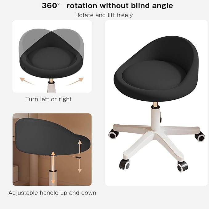 Rolling Stool Set of 6 Rolling Hydraulic Salon Stool - Image 3