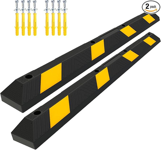72" Rubber Parking Curb Stop, Heavy Duty Car Stopper, Parking Wheel Stops by YOURSAFETYOURPRIORITY