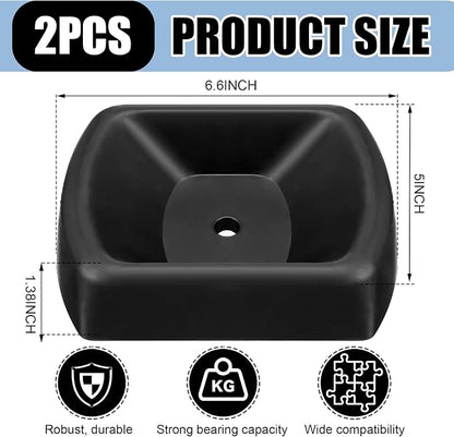 2 Pcs Jack Wheel Chock Rubber Caster Trailer Dock Heavy Duty 6 Inch Stabilizer - Image 2