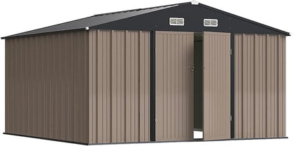 Greesum 10×10FT Outdoor Storage Shed, Metal Patio Storaged Sheds by BuynowfromGreesum