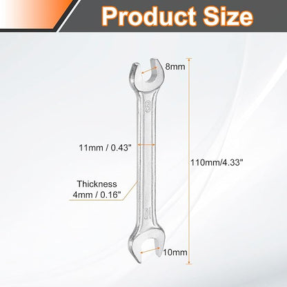 HARFINGTON 2pcs Double Open End Wrench 8mm x 10mm Metric 15 Degree Offset Angle - Image 2