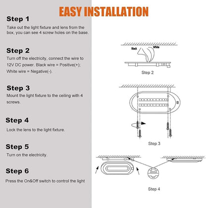 Facon Dual-Tone 12Volts Bright RV LED Interior Light - Image 7