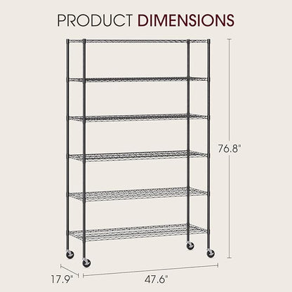 BestOffice 18x48x77 Storage Shelves Commercial Heavy Duty Metal Shelves Garage - Image 3