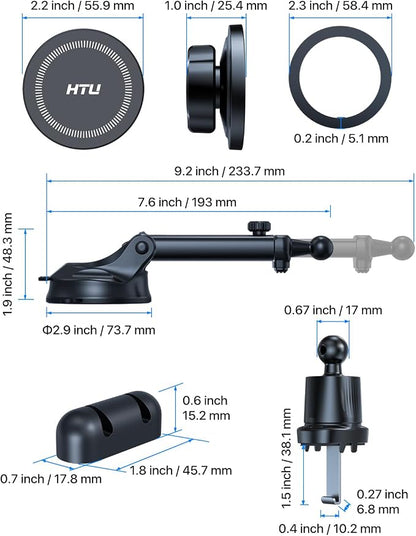 HTU for MagSafe Car Phone Mount Magnetic Phone Holder for Windshield Vent - Image 7
