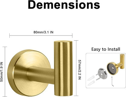 NearMoon Bath Towel Hooks- SUS 304 Stainless Steel Robe Hook Holder, Heavy Duty - Image 5