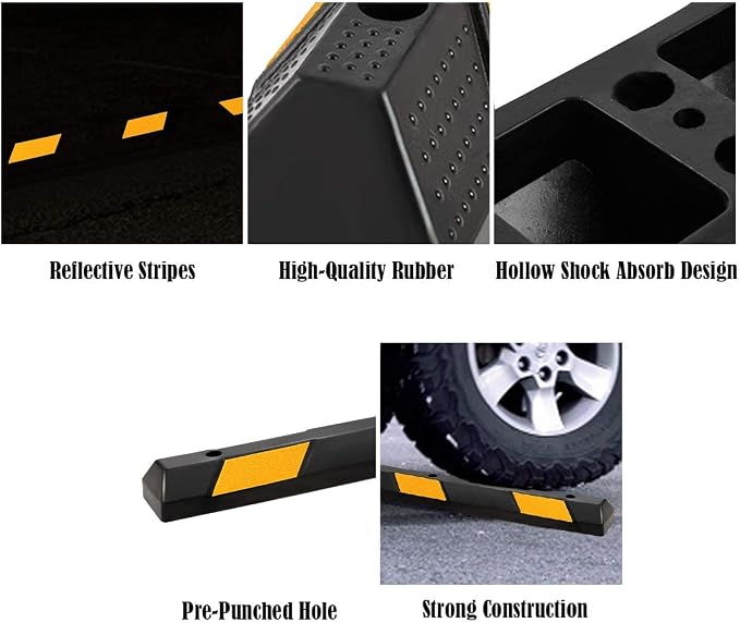 Goplus Parking Block, 72” Rubber Parking Bumpers - Image 5