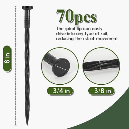 Landscape Edging Stakes, Spiral Nylon Anchoring Spikes - Image 4