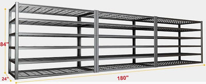 50" W Garage Shelving Heavy Duty, 6 Tier Garage Shelves, Commercial Metal - Image 3
