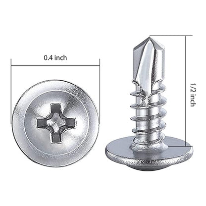 Wensilon #10×1/2”for Sheet Metal Self-Tapping Screws 410 Stainless Steel Truss - Image 2