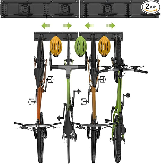 Bike Storage Rack 32Inch for 4 Bikes + 3 Helmets, Heavy Duty Bike Hangers for by Housolution