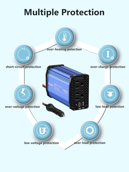 ALLWEI 300W Car Power Inverter DC 12V to 110V AC Power inverters - Image 6