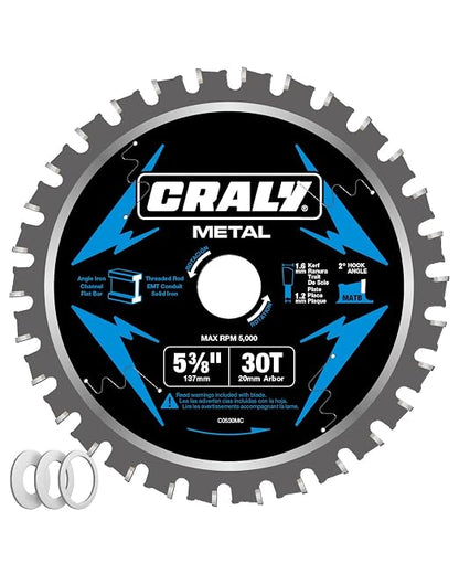 CRALY 5-3/8 Inch 30 Teeth Steel and Ferrous Metal Cutting Circular Saw Blade by CRALY
