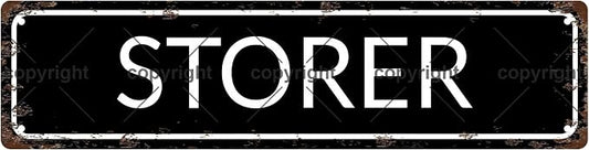 STORER Vintage Metal Tin Sign, Street Sign, Home Decor, Room Decor, Wall Decor by Unknown