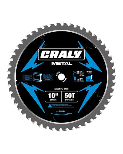 CRALY 10 Inch 50 Teeth Steel and Ferrous Metal Cutting Circular Saw Blade by CRALY