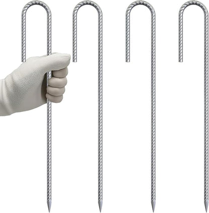 VVOKGO Rebar-Stakes-12-Inch J Hook Galvanized Tent Stakes Heavy Duty, Camping by VVOKGO