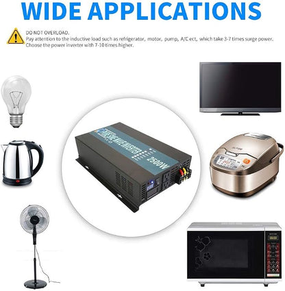WZRELB Strong Driving Capacity 2500W 24VDC to 120VAC Pure Sine Wave Inverter - Image 6