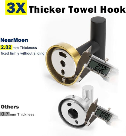 NearMoon Bath Towel Hooks- SUS 304 Stainless Steel Robe Hook Holder, Heavy Duty - Image 4