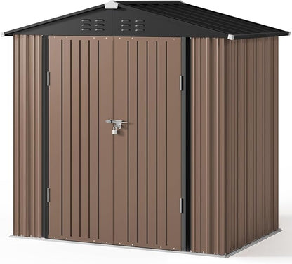Gizoon Outdoor Storage Shed 6 x 4 FT, Galvanized Metal Garden Shed - Image 8