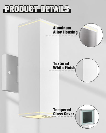 Ken & Ricky Outdoor Wall Lights, Modern Exterior Up and Down Wall Sconces - Image 6
