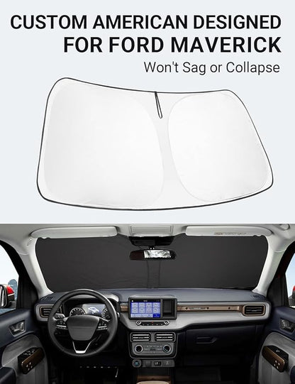 Proadsy 2025 Upgrade Windshield Sun Shade Custom Fit Ford Maverick 2022-2025 - Image 2