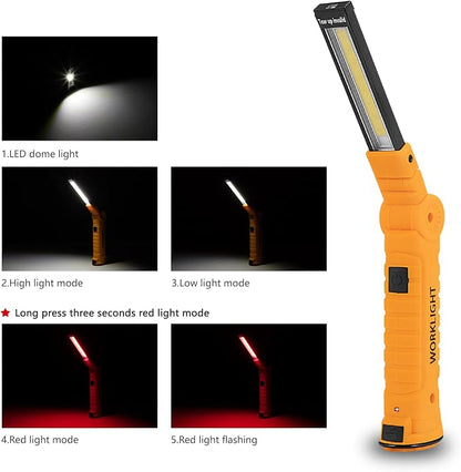 Tool Gifts for Men, Rechargeable LED Work Lights 2-Pack, Magnetic Base - Image 3
