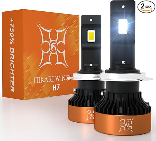 HIKARI WINGS H7 LED Fog light, 30000LM Pure White 6000K LED Bulbs, Plug & Play by HIKARI