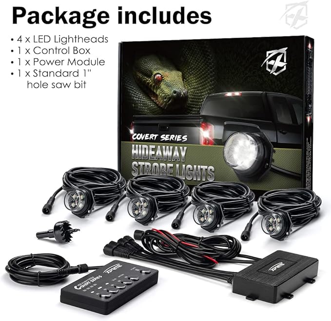 Xprite Blue LED Hideaway Strobe Police Lights Kit, 20 Flashing Patterns - Image 7