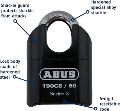 ABUS 190CS/60 High Security Solid Steel Combination Padlock, Closed Shackle - Image 4