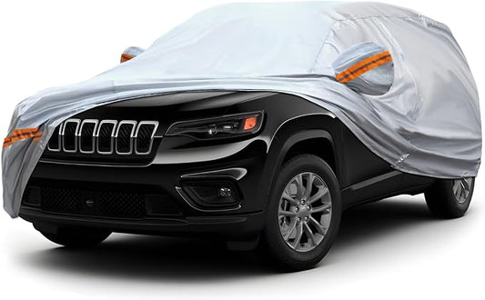 KEYOOG Fit for 178"-189" Length SUVs, 6-Layer Full Car Cover is All-Weather by KEYOOG