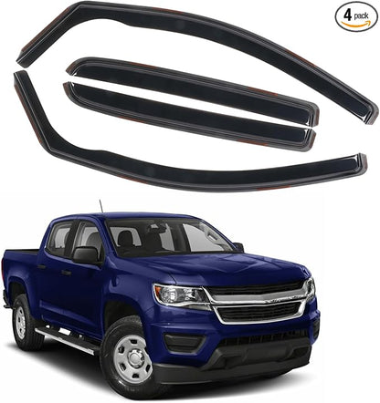 in Channel Rain Guards for 2015-2022 Chevy Colorado/GMC Canyon Crew Cab by CHYKORLA