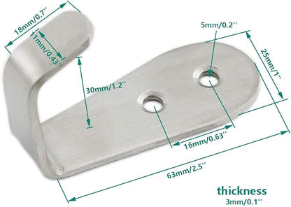 Stainless Steel Coat Hooks, Heavy Duty Metal Hangers - Image 2
