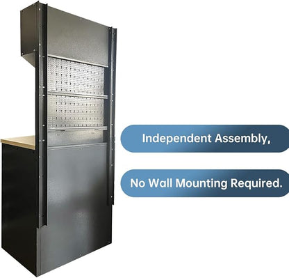 JZD Garage Workshop Storage Cabinet Set, Included Pegboard Back Panel, No Wall - Image 3