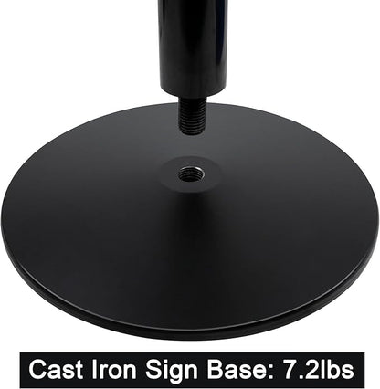 Parking Sign Post 48" Heavy Duty Cast Iron Parking Signs Stand, Movable Sign - Image 6