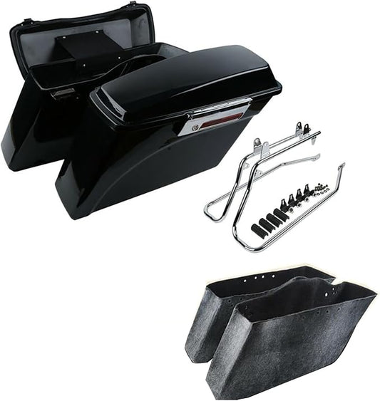 XFMT Motorcycle Hard Saddle bags Trunk W/Conversion Bracket Mount Kit Fit by XFMT