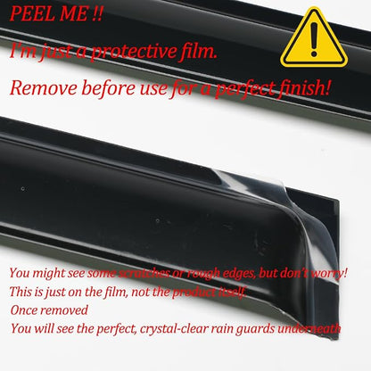 94539 4Pcs Out-Channel Tape On Side Wind Vent Deflector, Dark Smoke Window - Image 4