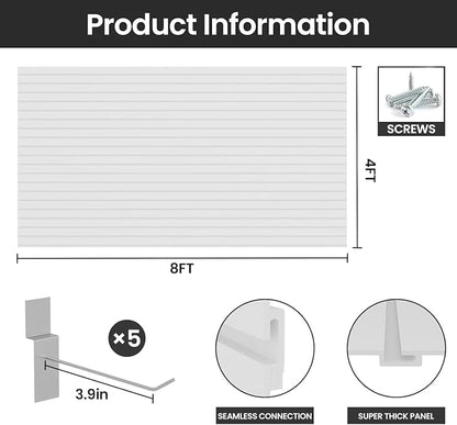 Slatwall Panel Wall Storage Systems, 4x8 ft Slat Wall Paneling Garage Wall - Image 3