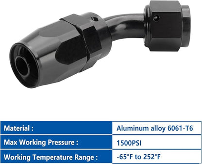 LokoCar 4AN Hose End Fitting 45 Degree Swivel - Image 3