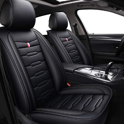 Seat Covers Full Set, Waterproof Leather Seat Covers by HGVKDO