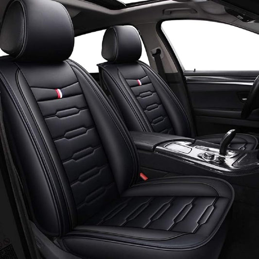Seat Covers Full Set, Waterproof Leather Seat Covers by HGVKDO