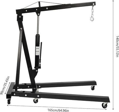2 Ton Folding Engine Hoist Heavy Duty Carbon Steel Hydraulic Shop Engine Crane - Image 2