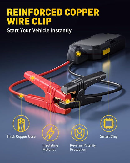AUXITO Car Battery Jump Starter: 5000A Portable Jump Starter Up to 8.5L Gas and - Image 4