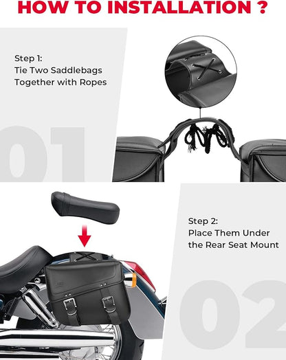 KEMIMOTO Motorcycle Saddlebags, 30L Large Capacity Saddle Bags Motorcycles - Image 4