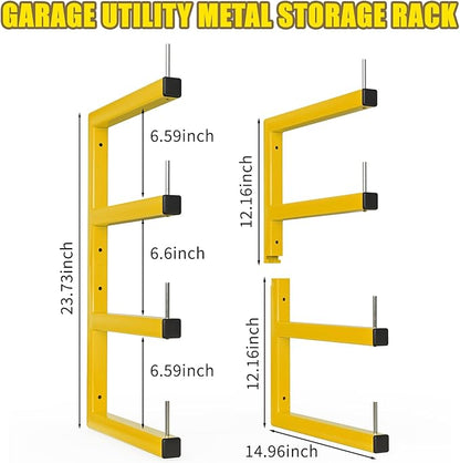 4-Pack Lumber Storage Rack, Wood Storage Racks Wall Mount, Heavy Duty Garage - Image 3