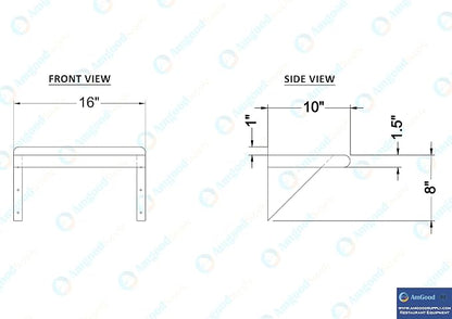AmGood 10" X 16" Stainless Steel Wall Shelf | Metal Shelving | Garage, Utility - Image 5