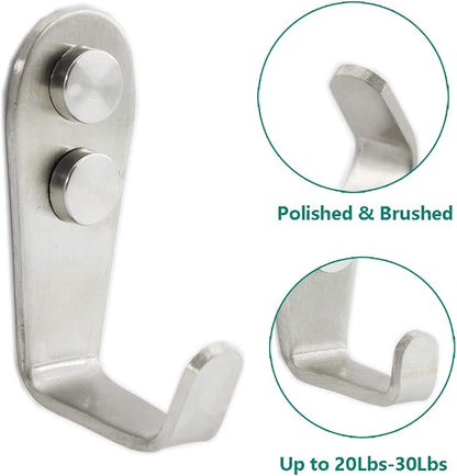 Stainless Steel Coat Hooks, Heavy Duty Metal Hangers - Image 4