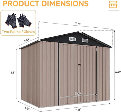 Aoxun 7x5 FT Outdoor Storage Shed - Image 6