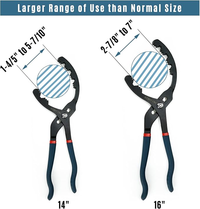 Large Oil Filter Pliers, Universal Oil Filter Removal Tool No Slipping - Image 3