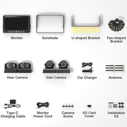 Fookoo HD 1080P 9" Magnetic Wireless Backup Camera, Rechargeable 2 Side View 2 - Image 9